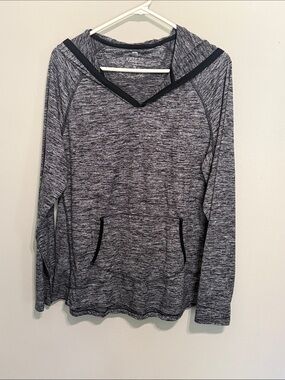 Free Country Men's Heather Gray V-Neck Hooded Sweater
